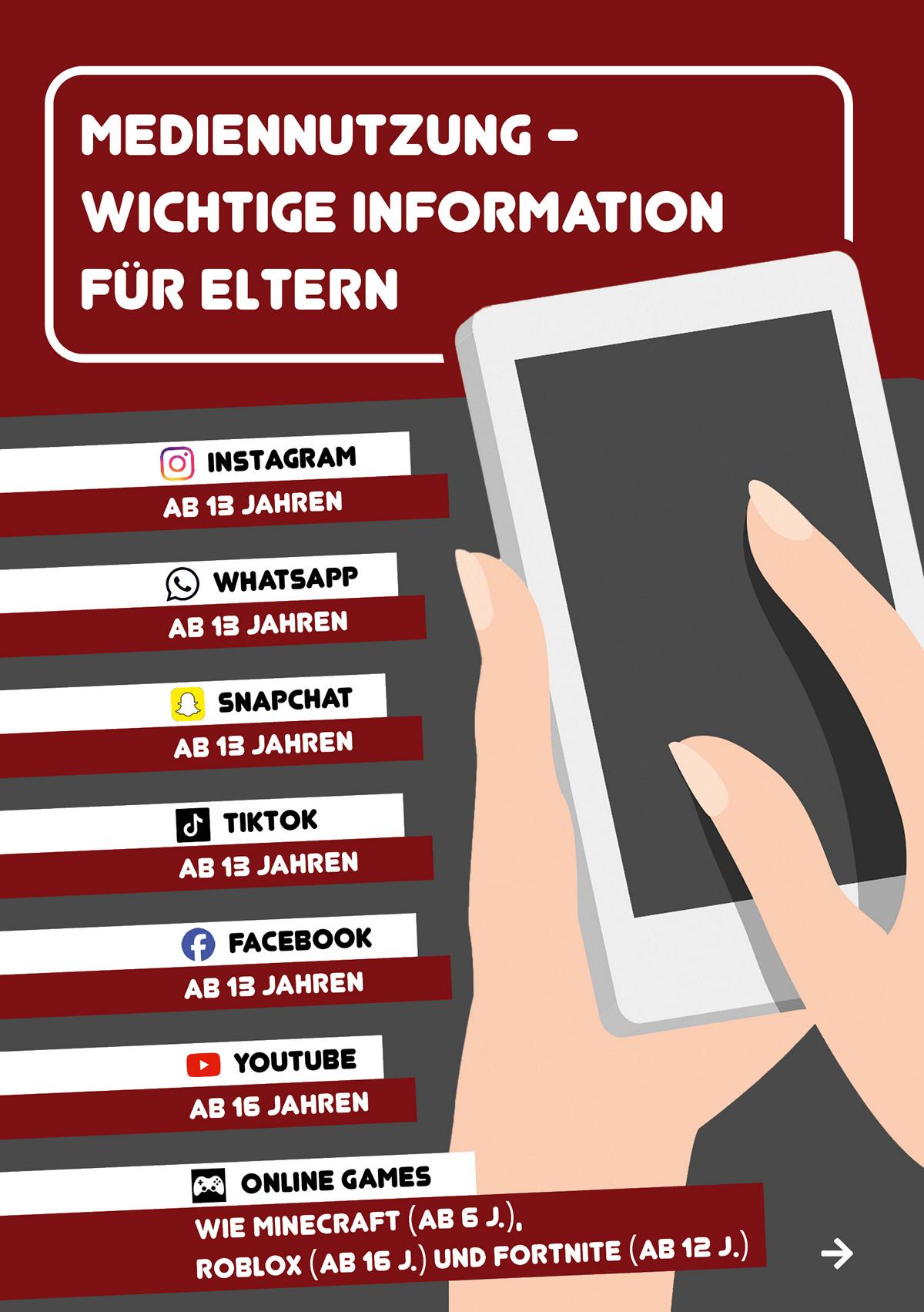 Flyer Mediennutzung bei Kindern - eine wichtige Information für Eltern