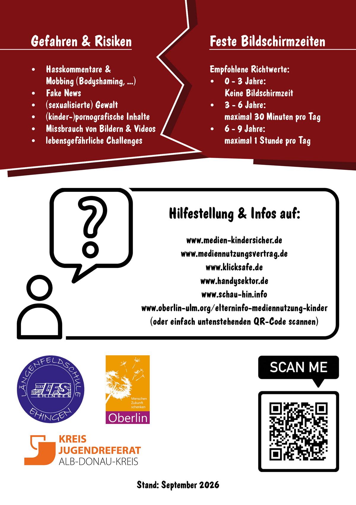 Flyer Mediennutzung bei Kindern - eine wichtige Information für Eltern